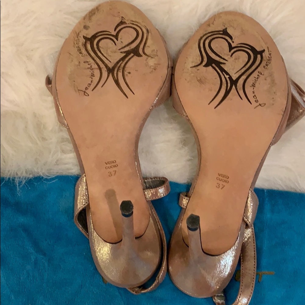 Jean Michel Cazabat Metallic Bow Slingback Sandals View 4